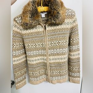 Susan Bristol oatmeal color wool jacket